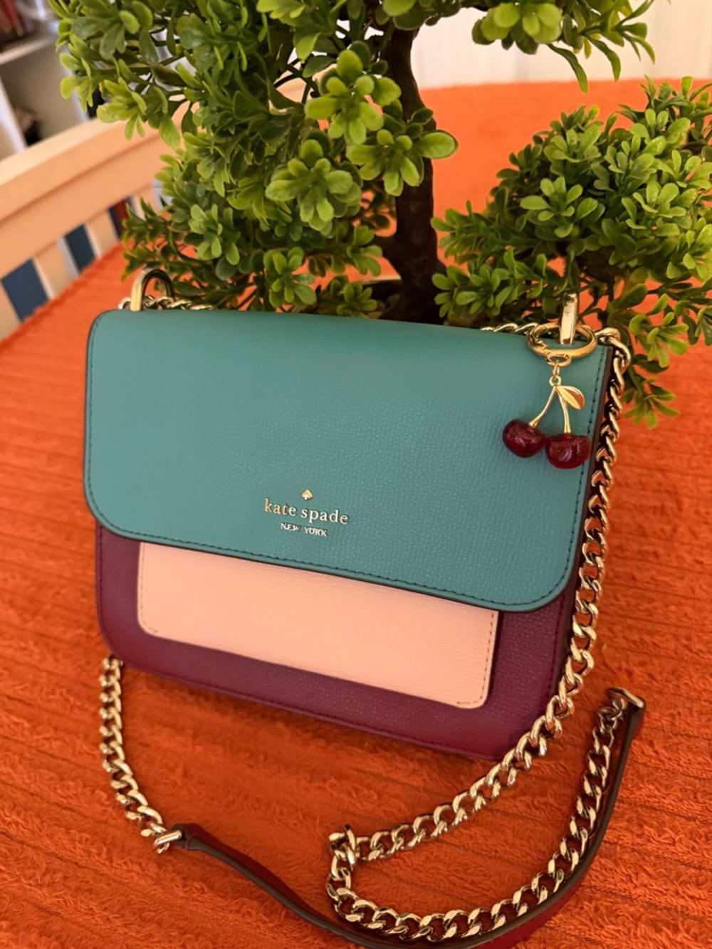 kate spade Colorblock Crossbody in Teal, Pink & Burgundy - Picture 5 of 16